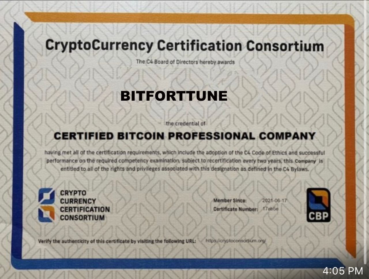Cryptocurrency Certificate